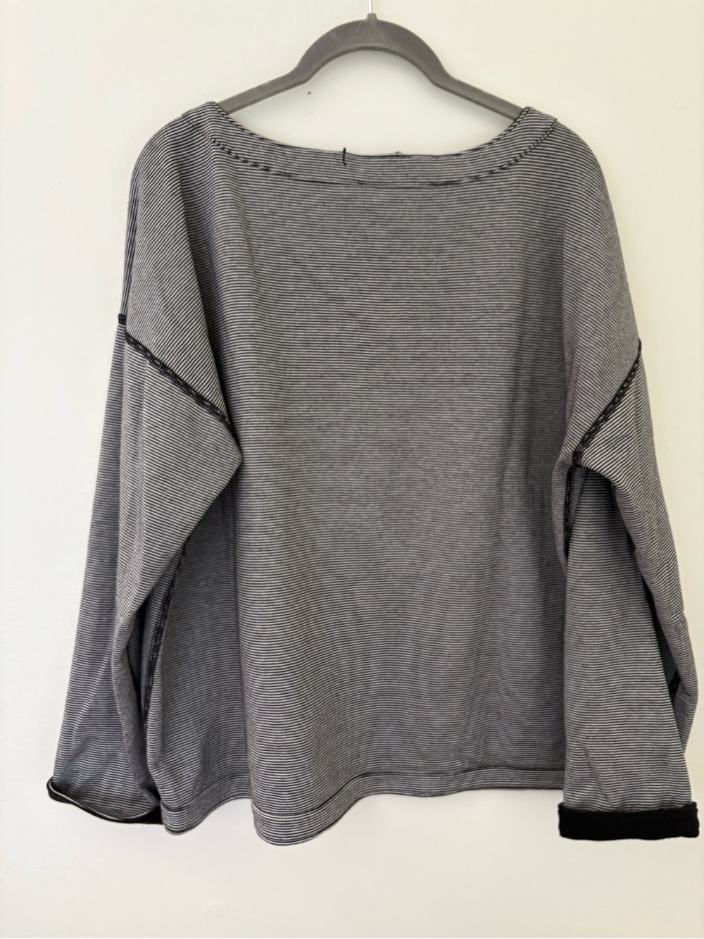 Eileen Fisher reversible black-and-white striped top size large - Picture 6 of 7